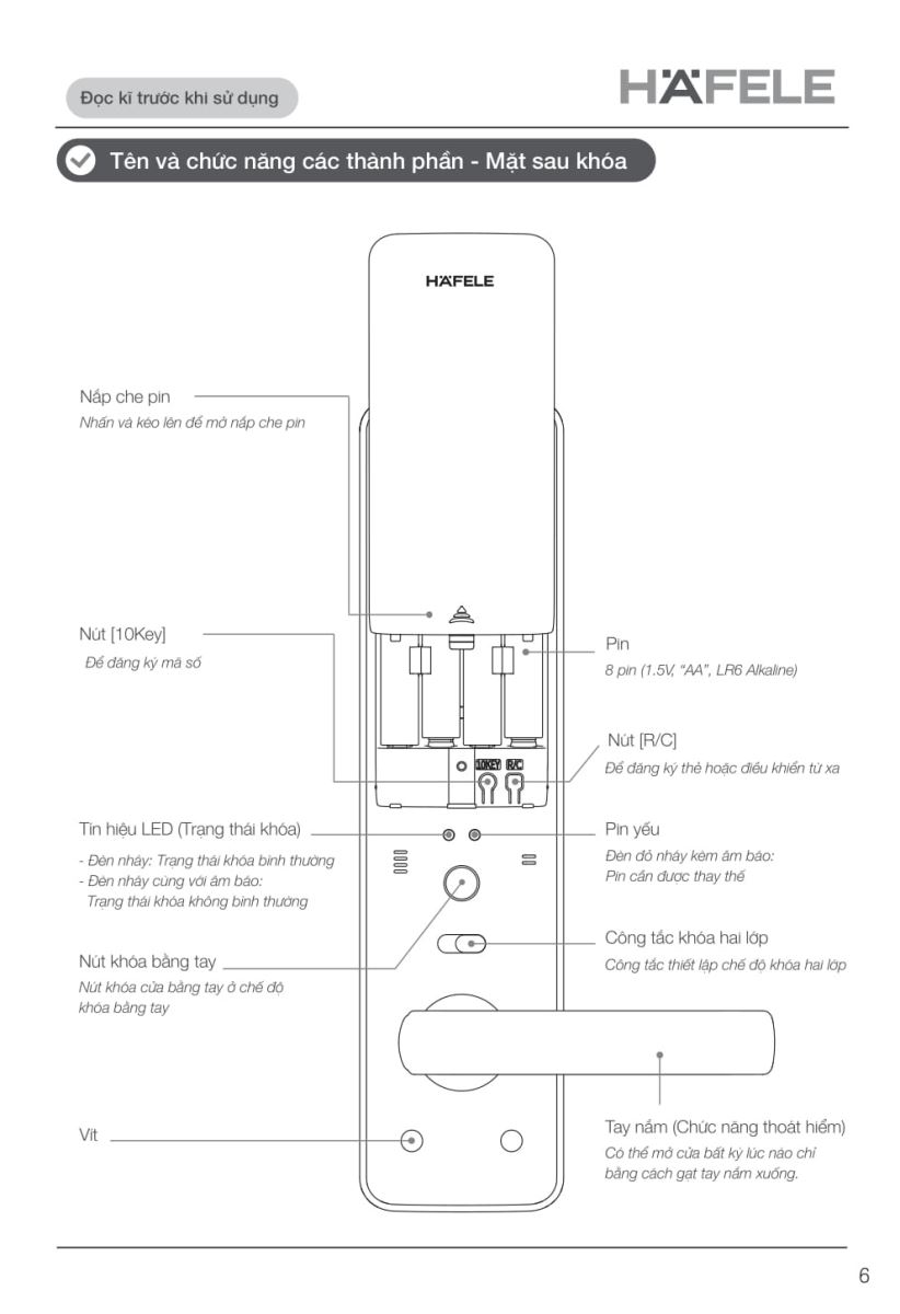 Khóa điện tử Hafele EL9000 - TCS-5